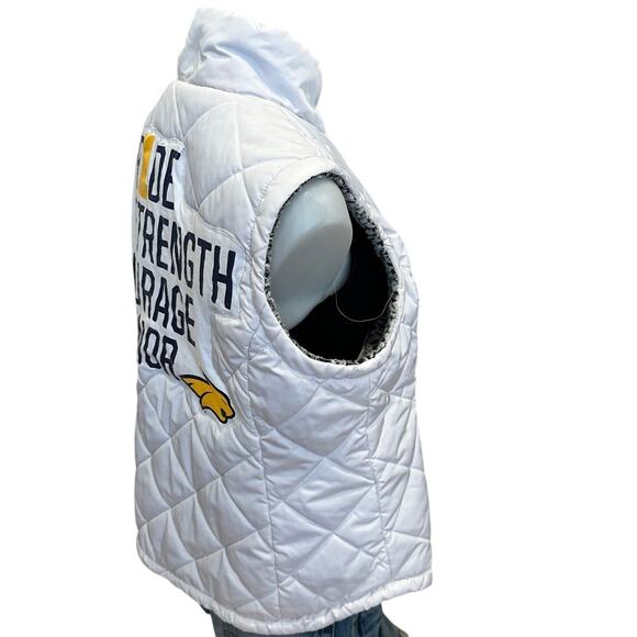 Montana State Bobcat Fleece Vest XL Football Unique Tailgate MSU Oversize White - Picture 3 of 6